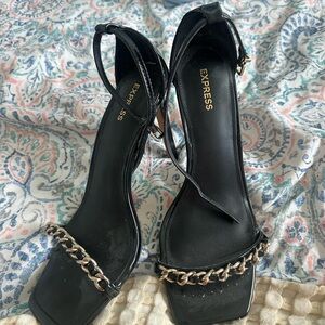 Express Black Chain Detail Women's Sandals